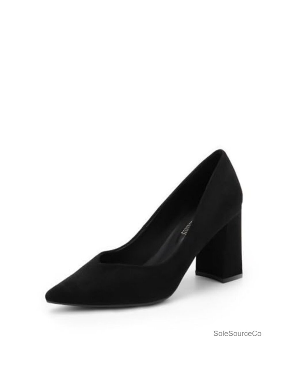Women's Block Heel Pumps with Pointed Toe - Slip On Comfort